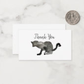 Carte De Correspondance Chat noir watercolor (Devant/Arrière en situation)