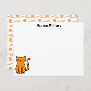 Carte De Correspondance Chat orange mignon 