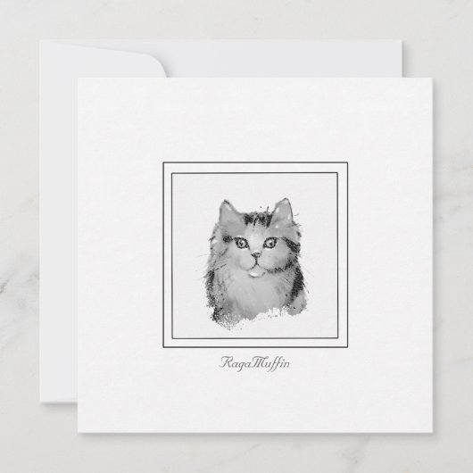 Carte De Correspondance Chat RagaMuffin personnalisé Dessin sur un plat (Devant)