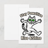 Carte De Correspondance Chat Restez Pawsitive (Devant / Derrière)