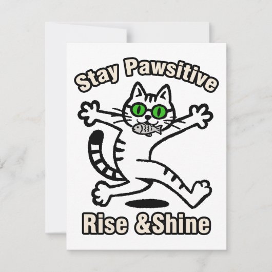 Carte De Correspondance Chat Restez Positif (Devant)
