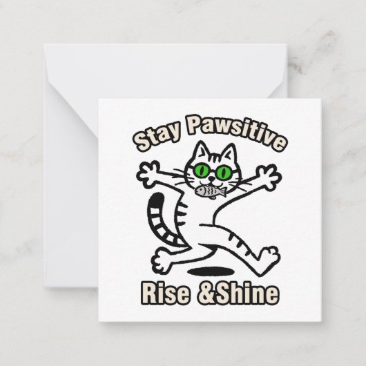 Carte De Correspondance Chat Restez Positif (Devant)