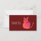 Carte De Correspondance Chat rose funky chaton mignonette (Devant)