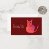 Carte De Correspondance Chat rose funky chaton mignonette (Devant/Arrière en situation)