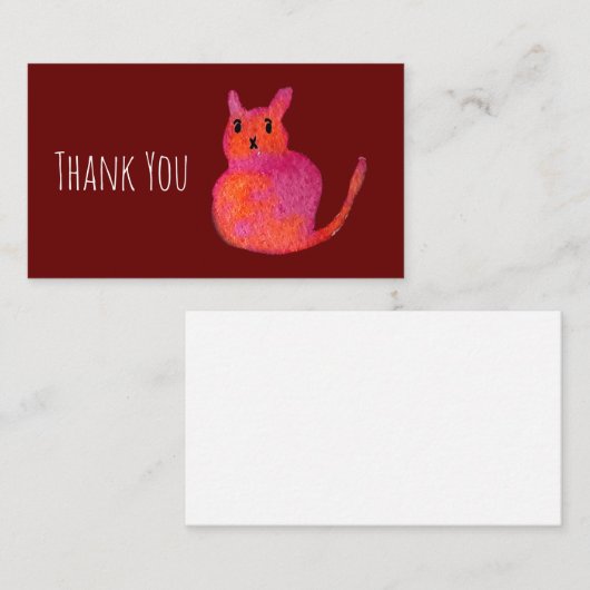 Carte De Correspondance Chat rose funky chaton mignonette (Devant / Derrière)