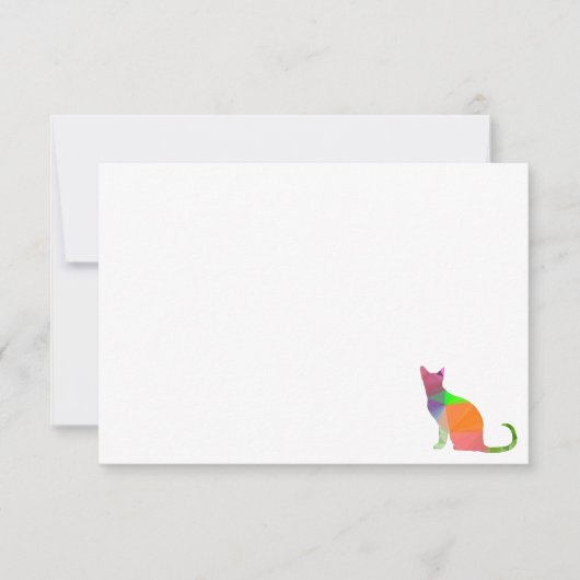 Carte De Correspondance Chat silhouette basse poly vide (Devant)