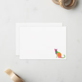 Carte De Correspondance Chat silhouette basse poly vide (Devant/Arrière en situation)