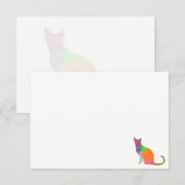 Carte De Correspondance Chat silhouette basse poly vide (Devant / Derrière)