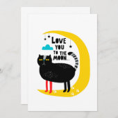 Carte De Correspondance Chat sur la lune (Devant / Derrière)