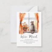 Carte De Correspondance Chat Tabby Automne | Nouvelle adresse déplacée (Devant)