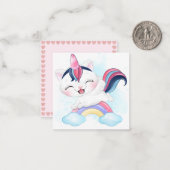 Carte De Correspondance Chat Unicorn (Devant/Arrière en situation)