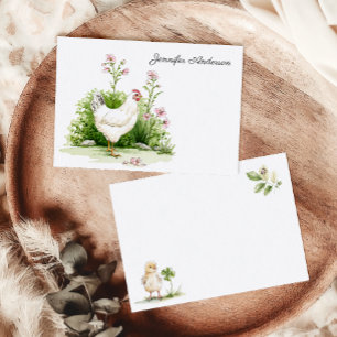 Carte De Correspondance Château Cottagecore Fleurs Poulet Personnalisé