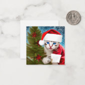 Carte De Correspondance Chaton de Noël adorable (Devant/Arrière en situation)