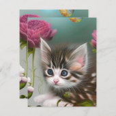 Carte De Correspondance Chatons adorables 4 (Devant / Derrière)