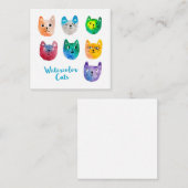 Carte De Correspondance Chats à l'aquarelle et amis (Devant / Derrière)