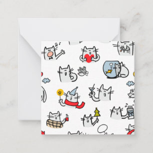 Carte De Correspondance Chats amusants, lait et magie.
