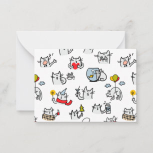 Carte De Correspondance Chats amusants, lait et magie.