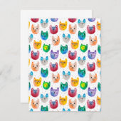 Carte De Correspondance Chats aquarelles et amis (Devant / Derrière)