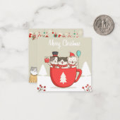 Carte De Correspondance Chats de Noël (Devant/Arrière en situation)