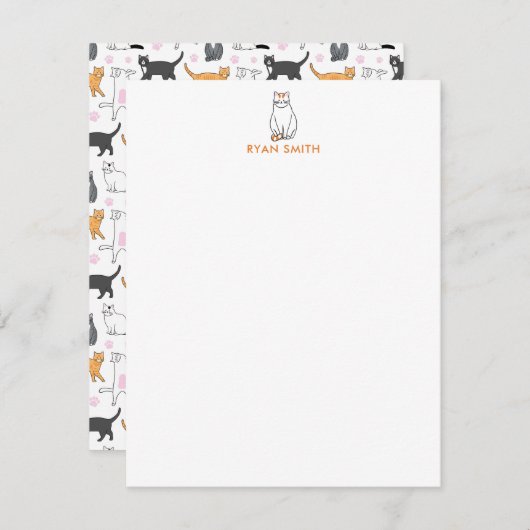 Carte De Correspondance Chats mignons (Devant / Derrière)