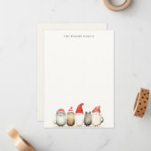 Carte De Correspondance Chats mignons à l'aquarelle, poilus et lumineux de (Devant/Arrière en situation)