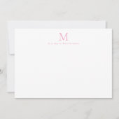 Carte De Correspondance Chaussure de ballet Monogramme moderne rose (Devant)