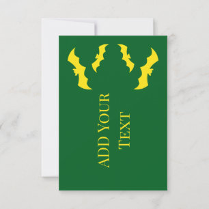 Carte De Correspondance Chauves-souris jaunes volantes d'Halloween