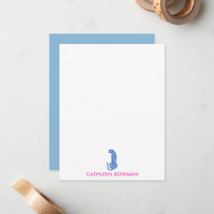 Carte De Correspondance Cheetah moderne minimaliste rose et bleu Personnal