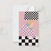 Carte De Correspondance Chèques d'art moderne À damiers roulettes de patin (Devant)