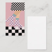 Carte De Correspondance Chèques d'art moderne À damiers roulettes de patin (Devant / Derrière)