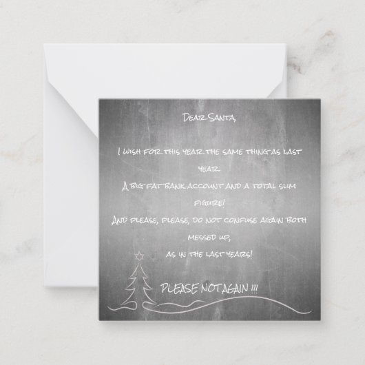 Carte De Correspondance Cher bon Santa (Devant)