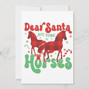 Carte De Correspondance Cher Père Noël, Apportez Juste Les Chevaux Drôle D