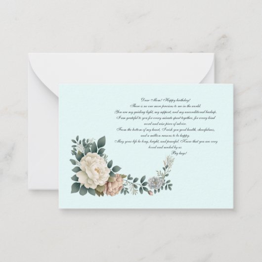 Carte De Correspondance Chère maman, Joyeux anniversaire ! (Devant)