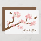 Carte De Correspondance Cherry Blossoms Merci Note (Devant / Derrière)