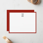 Carte De Correspondance Cherry Red Border Votre logo (Devant/Arrière en situation)