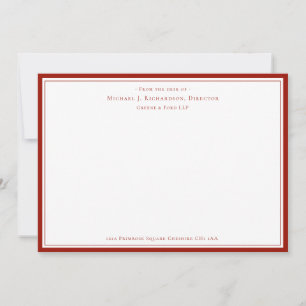 Carte De Correspondance Cherry Red Monogramme d'affaires du bureau de No