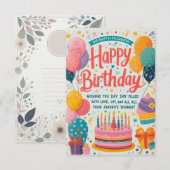 Carte De Correspondance Cheval d'anniversaire (Devant / Derrière)