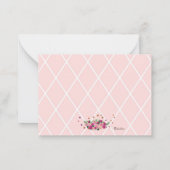 Carte De Correspondance Cheval fille équestre rose (Dos)