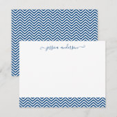 Carte De Correspondance Chevron moderne Zigzag Girl Script mignon Marine B (Devant / Derrière)