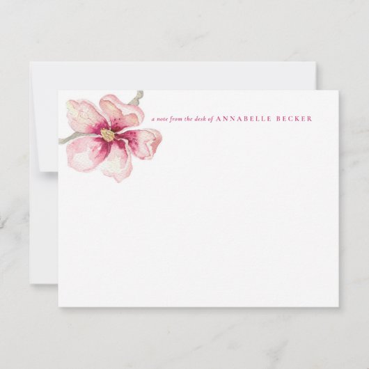 Carte De Correspondance Chic Aquarelle Magnolia (Devant)