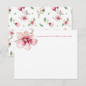 Carte De Correspondance Chic Aquarelle Magnolia (Devant / Derrière)