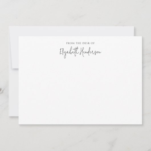 Carte De Correspondance Chic Black and White Script  (Devant)