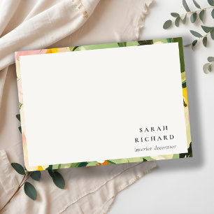 Carte De Correspondance Chic Boho coloré vert rose rose rose floral