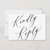 Carte De Correspondance Chic calligraphie mariage répondre gentiment budge (Devant)