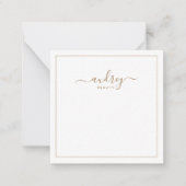 Carte De Correspondance Chic Elegant Navy Blue Gold Script (Devant)