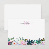 Carte De Correspondance Chic Floral Blush Pink Botanogram (Devant / Derrière)