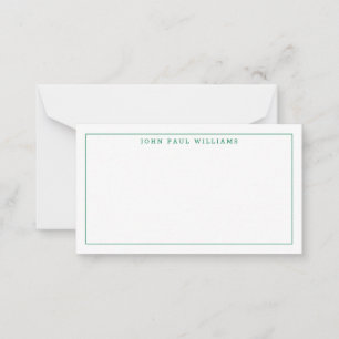 Carte De Correspondance Chic Forest Green Professionnel Forme Légère Front