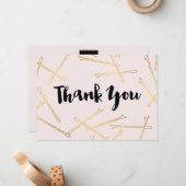 Carte De Correspondance Chic Gold Bobby Pins Coiffeur Salon Merci rose (Devant/Arrière en situation)