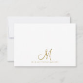 Carte De Correspondance Chic Gold Script Couples initiaux Monogramme (Devant)
