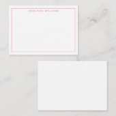 Carte De Correspondance Chic Hot Rose Professionnel Simple Bordure mince (Devant / Derrière)